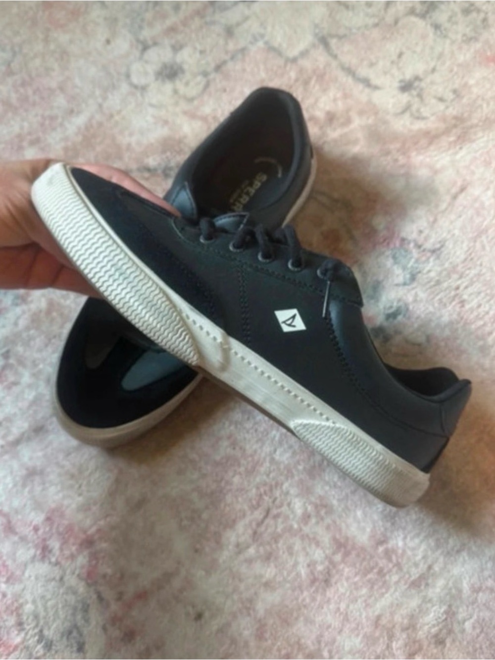 Sperry Black Low-Top Sneakers with White Sole